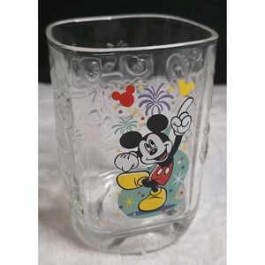 Walt Disney World 2000 Celebration Square 3D Glass Cup Mickey Mouse McDonald's